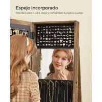 Espejo Completo Inpendiente Giro de 360° Estante y Llave Dormitorio Regalo Blanco Vetas Gris Claro - details 17
