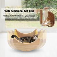 Suministros para mascotas, hamaca de madera con ventosa para gatos, forma de luna, percha colgante para ventana de gato, hamaca desmontable sin perforaciones para ventana de gato para interiores - details 3