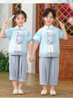 Disfraz Tang, conjunto chino para niños, estilo veraniego, Hanfu mejorado de estilo antiguo para niñas, recitación de Guzheng del Día del Niño - details 14