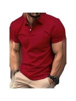 Polo de manga corta para hombre, camisa informal de Color sólido con botones - details 1