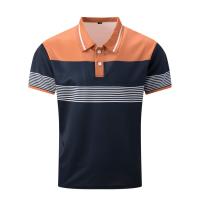 Nueva camisa POLO informal para hombre, botón con cuello en V, camiseta versátil a rayas de negocios, top - details 8
