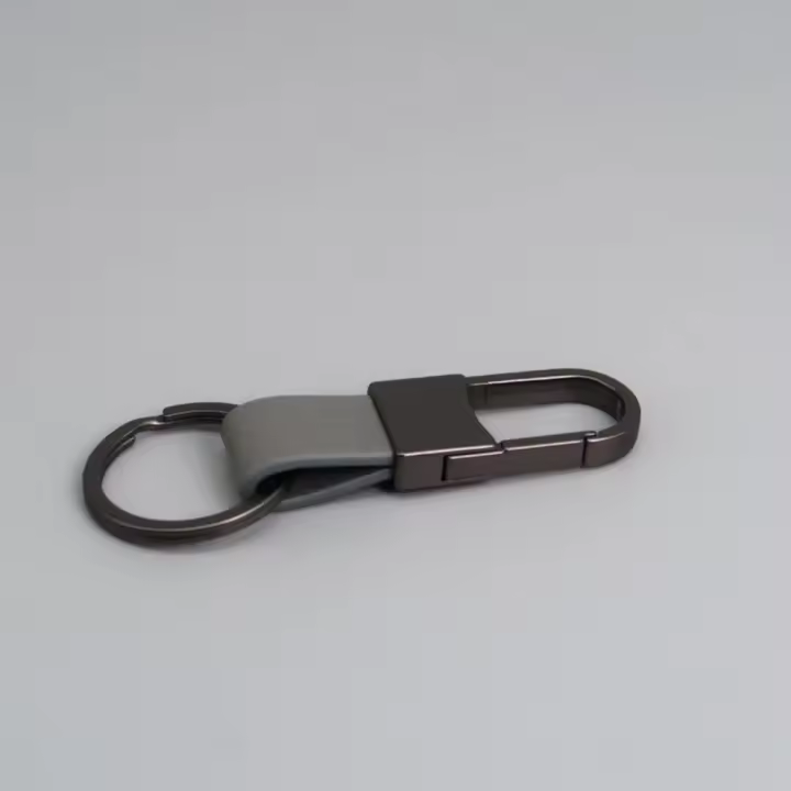 Llavero de piel sintética y aleación, multifuncional, antipérdida, para colgar en la cintura, con mosquetón, estilo ejecutivo. - 1