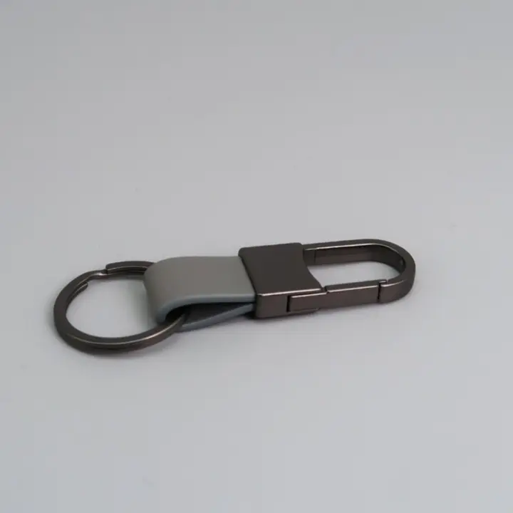 Llavero de piel sintética y aleación, multifuncional, antipérdida, para colgar en la cintura, con mosquetón, estilo ejecutivo. - 1