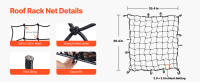 Canasta Universal para Portaequipajes de Techo SucceBuy, 162.56 x 127 x 10.41 cm, Portaequipajes de Techo con Dos Redes de Carga de 35.4 x 39.4 Pulgadas, Capacidad de 68.04 kg, Acero Aleado Resistente con Recubrimiento Antioxidante, Apto para SUV, Camione - details 7