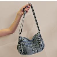 Bolso cruzado Retro vaquero de tela vaquera con cremallera de alta capacidad para mujer, bolso para axila, bolso de lona con correa ajustable, ropa informal - details 23