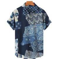 Camisa hawaiana de manga corta holgada informal para hombre, transpirable, estampado retro 3D, ropa de playa, verano, 2023 - details 3