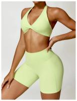 Pantalones cortos de Yoga sin costuras para mujer, mallas deportivas de LICRA de cintura alta, suaves, para gimnasio y entrenamiento - details 21