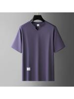 Camiseta de manga corta de moda transpirable con cuello en V, versátil, ligera, de lujo, informal para hombre, ideal para verano. - details 5