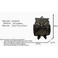 Mochila Elegante y Fresca de Cuero PU Negro con Diseño de Búho Bolso para Mujer, Mochila para Niñas - details 0