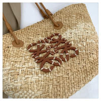 Bolso de Mano de Paja Tejido a Mano Bolso de Playa de Hombro para Vacaciones de Gran Capacidad - details 33