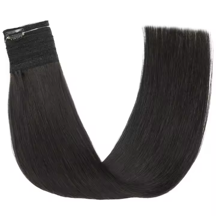 Extensión de cabello Halo, línea de pescado ombré, extensión de cabello humano, línea elástica de cristal resaltada con Clip en peluca, cabello 100% Remy - 1