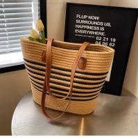 Bolso de estilo francés para mujer, gran capacidad, nuevo bolso versátil de hombro tejido de paja, bolso de mano para vacaciones en la playa - details 22