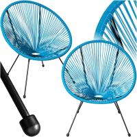 Conjunto de 2 Sillas Jardín Exterior Estilo Acapulco, Conjunto Sillas Terraza de Acero, Resistente a Intemperie, Hilos de Polietileno y Topes en Patas, Hasta 120kg, Interior/Exterior - negro - details 22