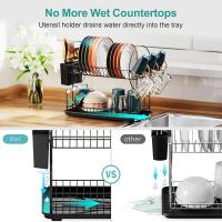 Estante de Secado de Platos de Dos Pisos Tamaño Pequeño para Cocina de Counter - details 1