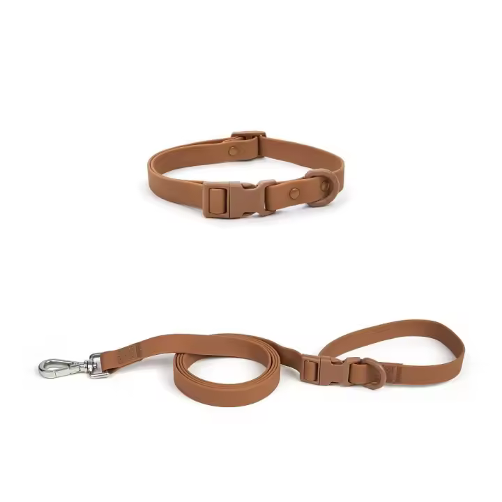 Conjunto de correa de Collar ajustable para perro, correas elásticas de PVC impermeables, Combo de collares para mascotas, hebilla de liberación rápida, correas suaves lavables para perros - 1
