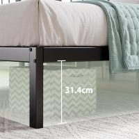 150x190 cm - Altura 36 cm con almacenamiento debajo de la cama - Estructura de cama de plataforma de metal con soporte de listones de acero - Negro - details 7
