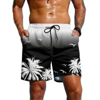 Pantalones cortos para hombre con estampado de palmera 3D Cinturón de cordón, transpirables, perfectos para las vacaciones de verano - details 0