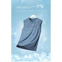 Verano de los hombres 2025 nuevo secado rápido T hielo fresco tejido deportes manga corta cuello redondo correr fitness T - details 6