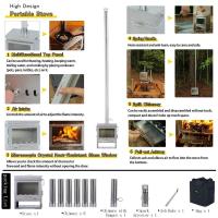 Soomloom Estufa de leña portátil de acero inoxidable para acampar al aire libre, estufa de leña de combustión secundaria para aventuras acogedoras - details 5