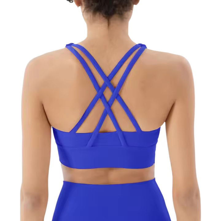 Sujetador deportivo con espalda cruzada para mujer, Bralette recortado para gimnasio, Yoga, Sexy, transpirable, ropa interior, 25 colores - 1
