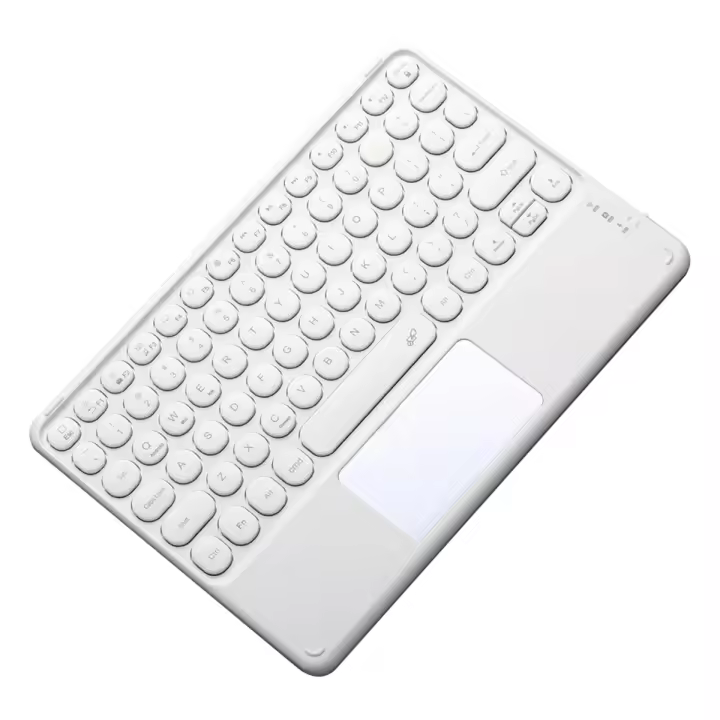 Teclado inalámbrico Bluetooth Mini 78 teclas Gaming Office teclado recargable panel táctil para Pad PC Tablet blanco - 1
