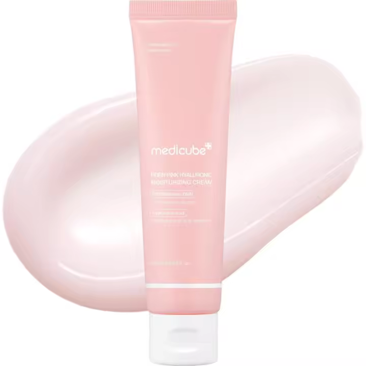 medicube Salmon DNA PDRN Crema calmante rosa hidratante, ácido hialurónico, niacinamida, hidratante y reafirmante, tono de piel desigual, - 1