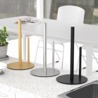 Portarrollos de cocina dorado, soporte de toalla de papel de acero inoxidable de primera calidad para organizar rollos de cocina, dispensador de rollos de encimera con Base ponderada - details 5