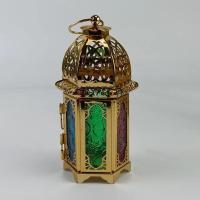 Vintage Encanto Marroquí de Castillo Europeo de Oro Jarrón de Vela Colgante para Boda y Decoración del Hogar - details 5