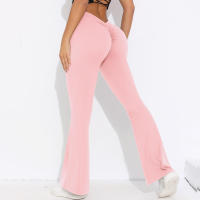 Hamidou-pantalones acampanados de Yoga para mujer, Leggings para Fitness, pantalones de cintura alta para levantar el trasero, pantalones de secado rápido para ciclismo y Fitness - details 15