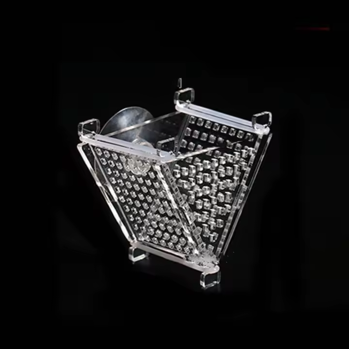 Alimentador acrílico de gusanos de sangre roja para peces, Mini taza de alimentación colgante para pecera con ventosa, cilindro de plantación de agua transparente - 1