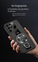 Funda transparente a prueba de golpes con soporte magnético de lujo para Samsung Galaxy S25 S24 Ultra S23 S22 Plus, funda trasera de cuero de oveja - details 4