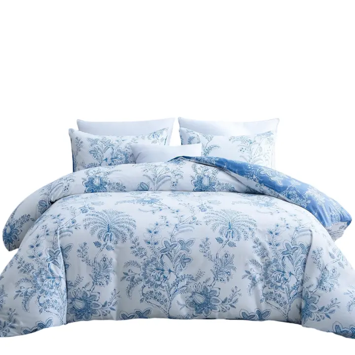 Funda de Almohada Nórdica de 3 Piezas Edredón de Flores con 2 Fundas de Almohada 50X75CM - 1