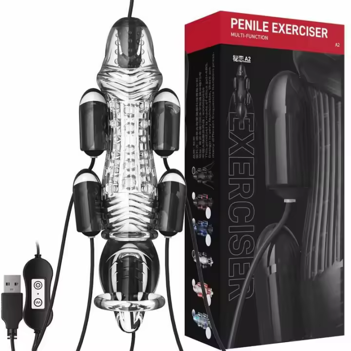 Estimulador de Glándulos para Hombres Vibrador de 5 Huevos Rebotando Masajeador de Prostate para Entrenamiento Sensual - 1