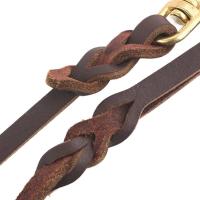 Productos para mascotas con gancho de cobre, correa de cuero trenzada para perro, cuerda de tracción larga y suave para perro, marrón duradero para exteriores - details 3
