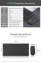 -Kit de teclado y ratón inalámbrico, 2,4G, en español, Combos Mini portátiles de escritorio para iPad, teléfono móvil, PC, tableta, portátil - details 8