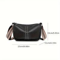 Bolso Bandolera Moderno con Diseño de Tachuelas, Elegante Bolso de Hombro con Correa Ancha Ajustable y Cierre de Cremallera - details 0