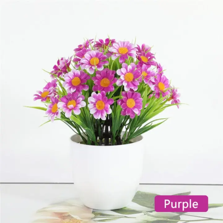 Flores artificiales de crisantemo para decoración del hogar, plantas falsas de plástico, bonsái, pequeño, al aire libre - 1