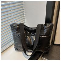 Moda señoras Tote bolsos de gran capacidad de algodón acolchado bolsa de compras rombo bolso portátil acolchado sólido para viajes de ocio - details 7