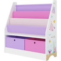 Estantería para Niños con Diseño de Unicornio Organizador de Libros con 3 Estantes y 2 Cajones Plegables 74 x 71 x 23 cm Blanco/Morado/Rosa - details 20
