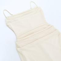 Vestido de malla con cuello halter y tirantes para mujer, verano puro deseo viento, temperamento simple, vestido CF25142GNG - details 15