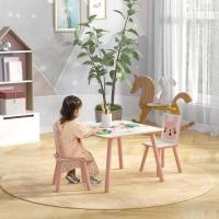 Mesa Infantil de 3 Piezas con 2 Sillas Juego de Muebles para Actividades para Niños de 3 a 8 Años para Dormitorio Sala de Juegos Verde y Blanco - details 10
