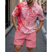 Conjunto de camisa y pantalones cortos con cremallera de un cuarto y cuello vuelto para hombre de tendencia de verano - details 5