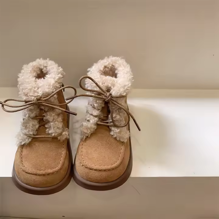 Botas de nieve mullidas de felpa para niñas de otoño e invierno botas para niños - 1