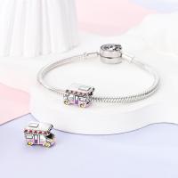Pulsera de plata de dos tonos con colgante triple celestial de cuentas en forma de corazón para la fabricación de joyas - details 4