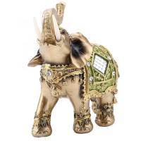 S M L Feng Shui latón Color resina elegante elefante tronco estatua riqueza suerte estatuilla decoración del hogar regalo - details 4