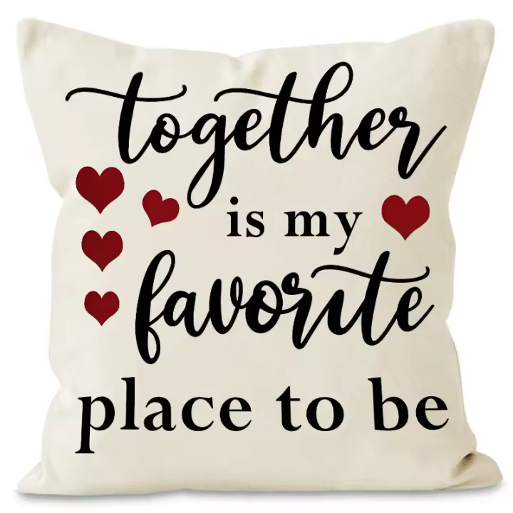 Funda de almohada con letras de San Valentín, decoración del hogar, funda de almohada con estampado de líneas, venta al por mayor - 1