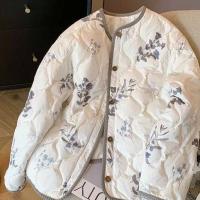 Chaqueta de Cuero Acolchada Vintage Ral Cuello Redondo, Un Suelto, Manga Larga, Abrigo de Moda para Mujeres - details 10