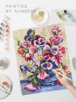 RUOPOTY-pintura por números para principiantes, cuadro de flores, manualidades para decoración del hogar, 40x50cm - details 1