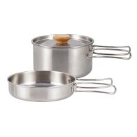 Batería de cocina de acero inoxidable para acampar, hervidor portátil para cocinar al aire libre, hervidor con asa plegable - details 6