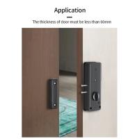 Cerradura inteligente con tarjeta IC para puerta de madera, cerrojo electrónico con Bluetooth, sin taladro, instalación oculta en interiores, aplicación Tuya - details 2